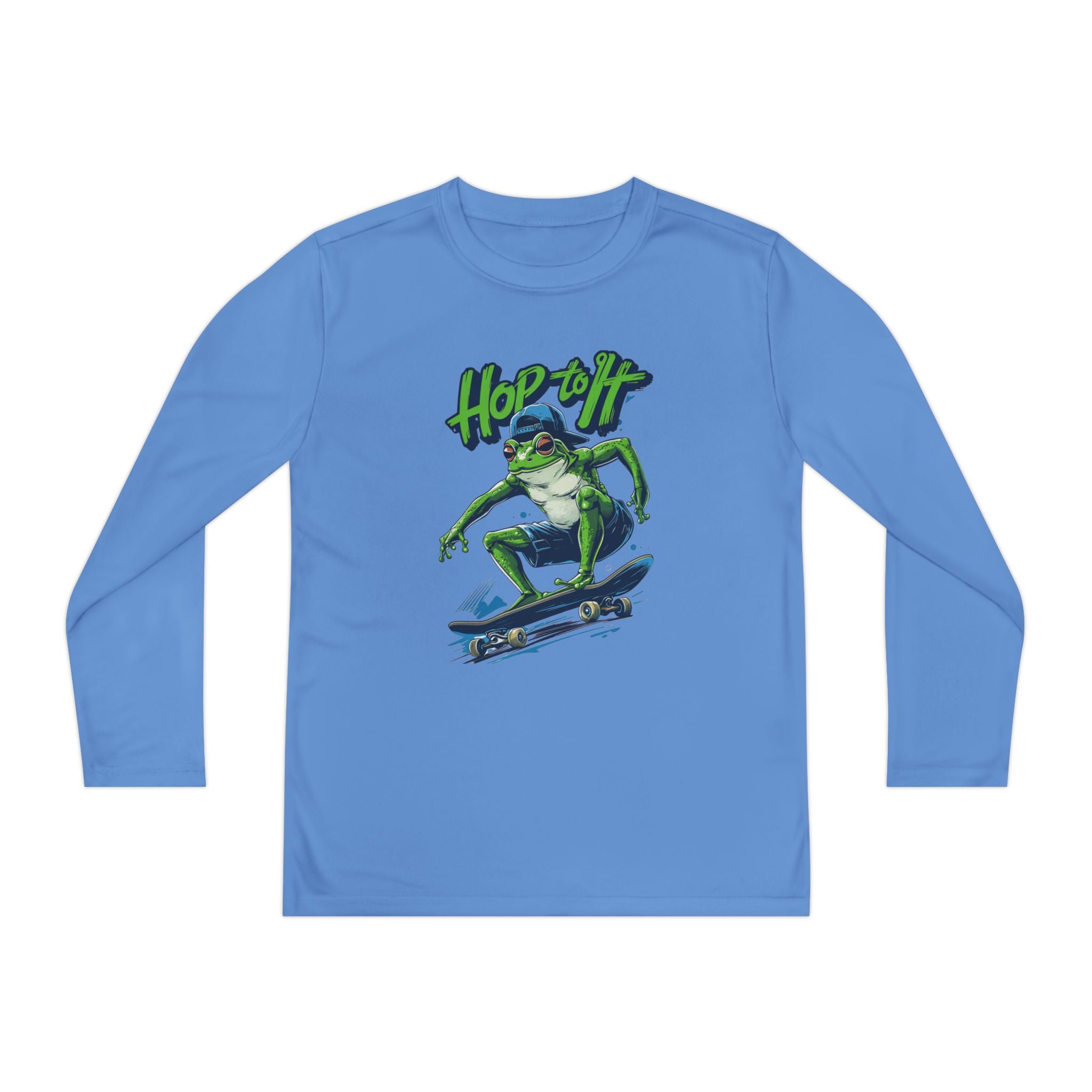 Youth Long Sleeve Skateboarding Tee - Cool Hop Off Frog Design