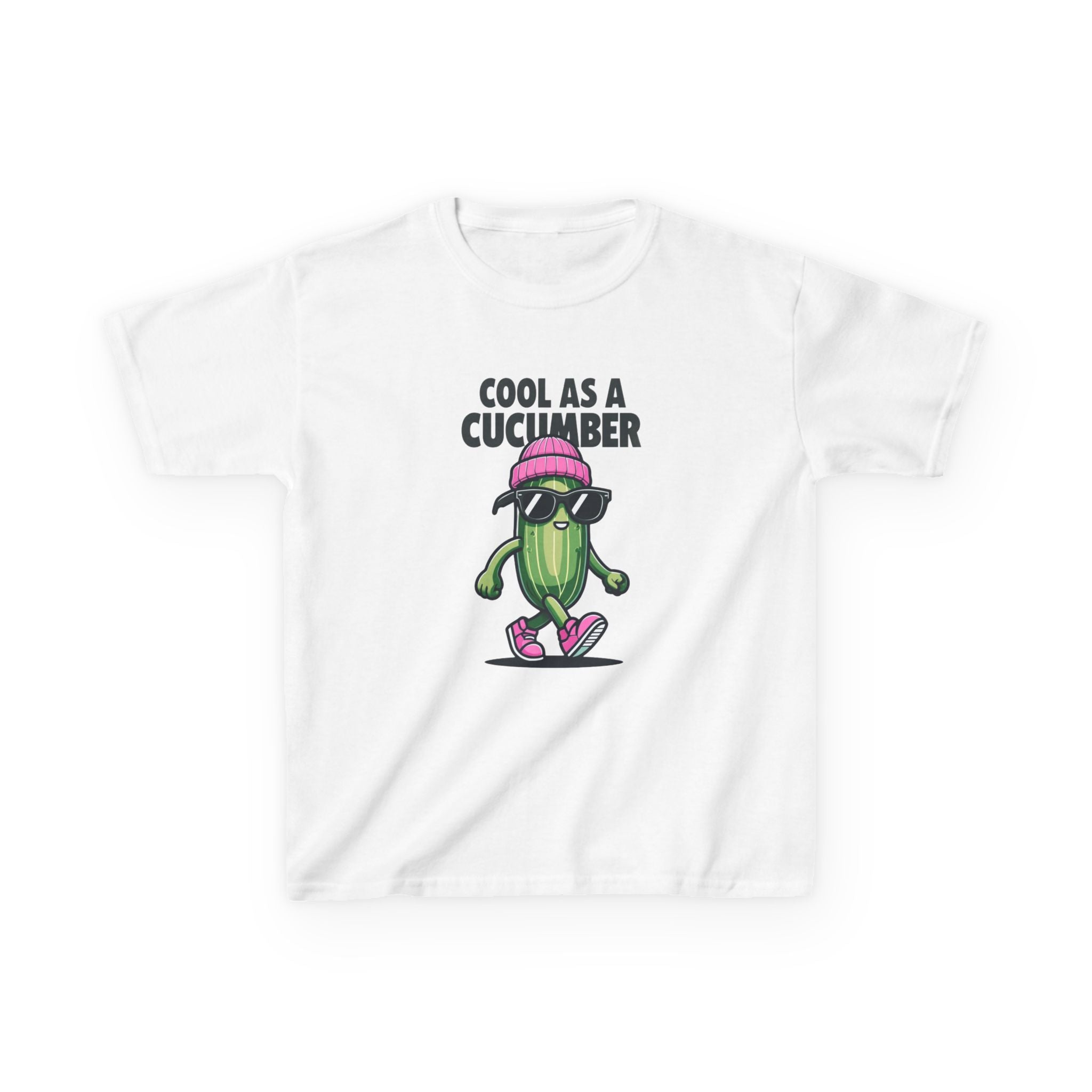 Cool as a Cucumber Kids Tee, Funny Kids Shirt, Cute Graphic Tee, Summer Wear,