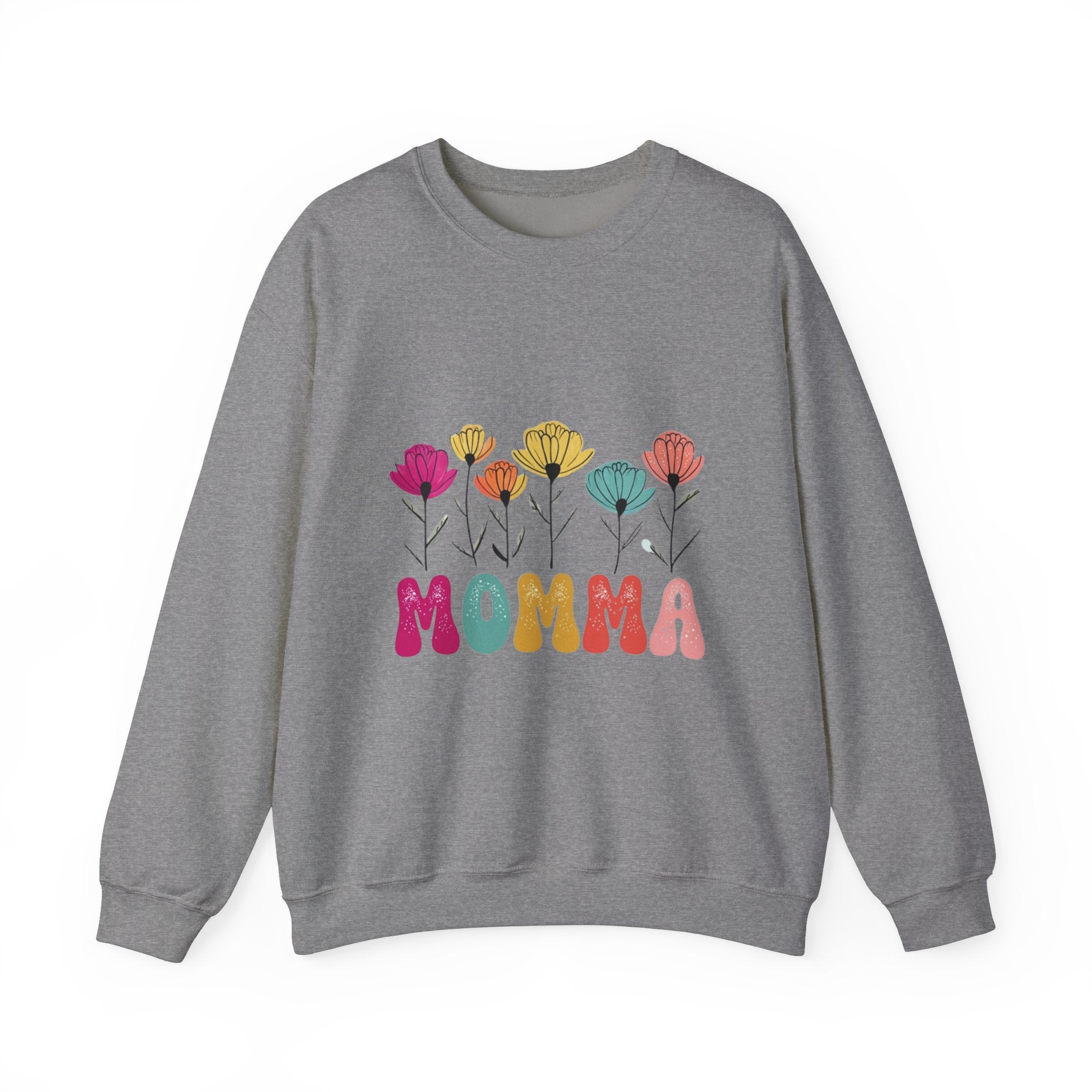 Floral Momma Crewneck Sweatshirt - Cozy Unisex Heavy Blend for Moms
