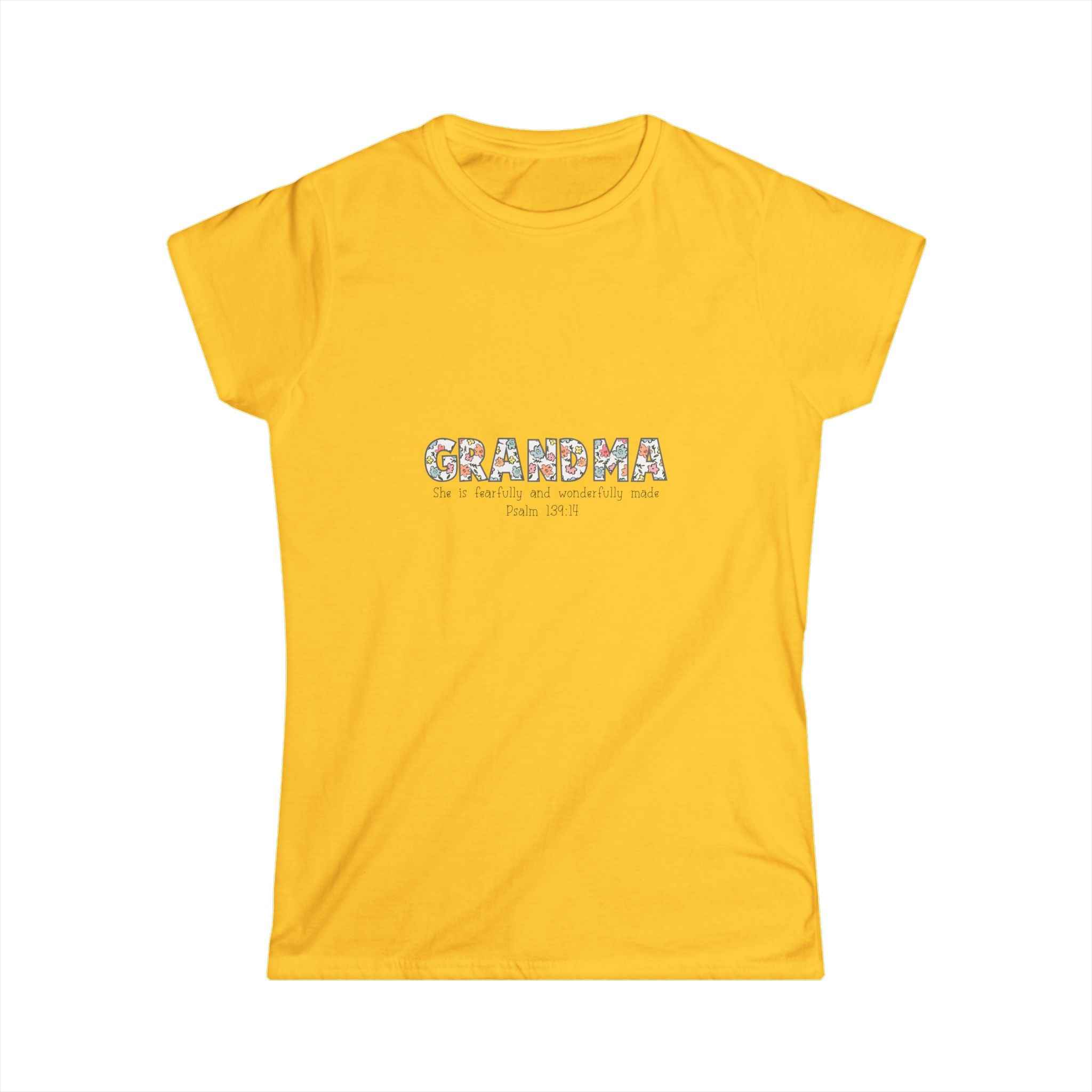 Floral Grandma Tee - Softstyle Women's T-shirt for Mother's Day & Birthdays