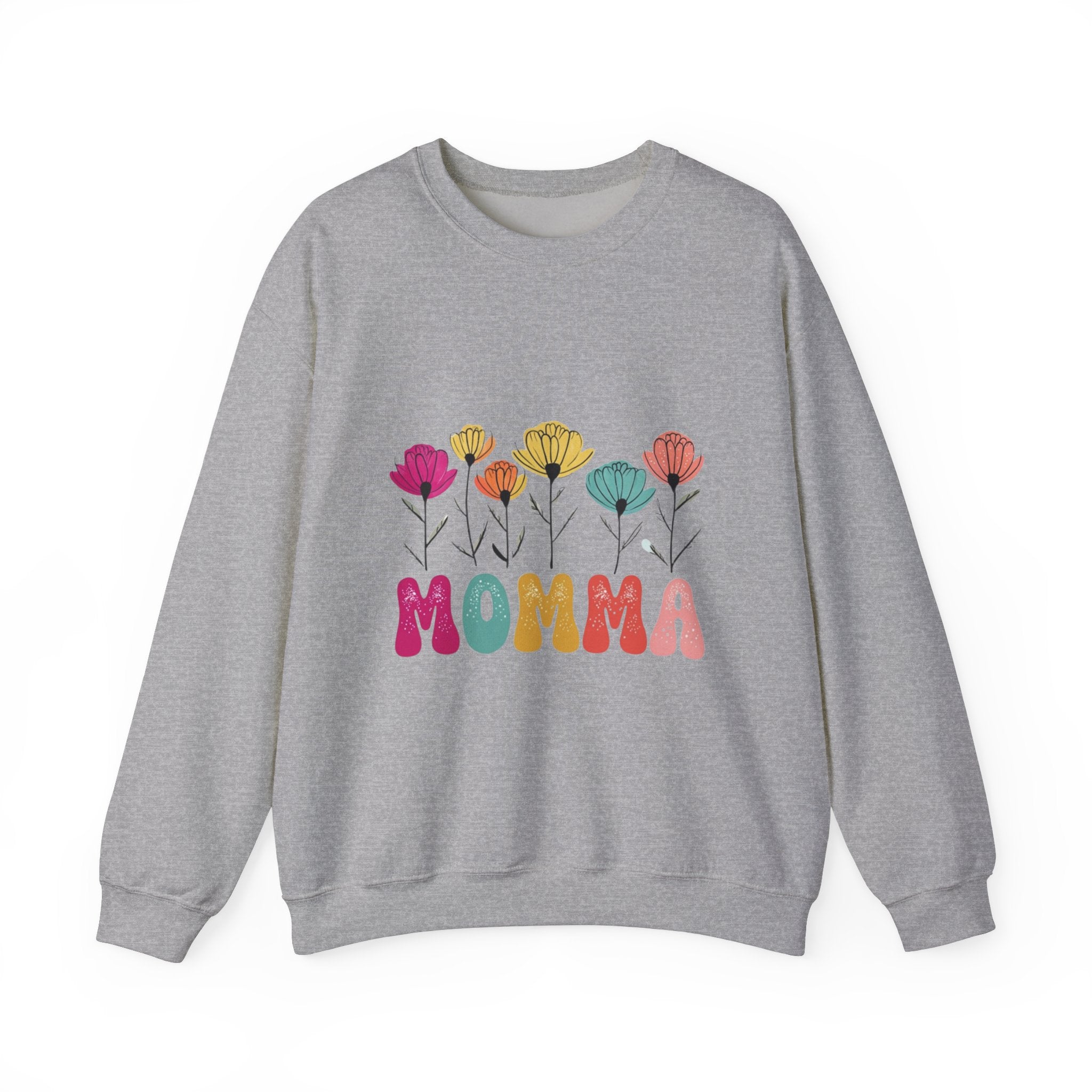Floral Momma Crewneck Sweatshirt - Cozy Unisex Heavy Blend for Moms