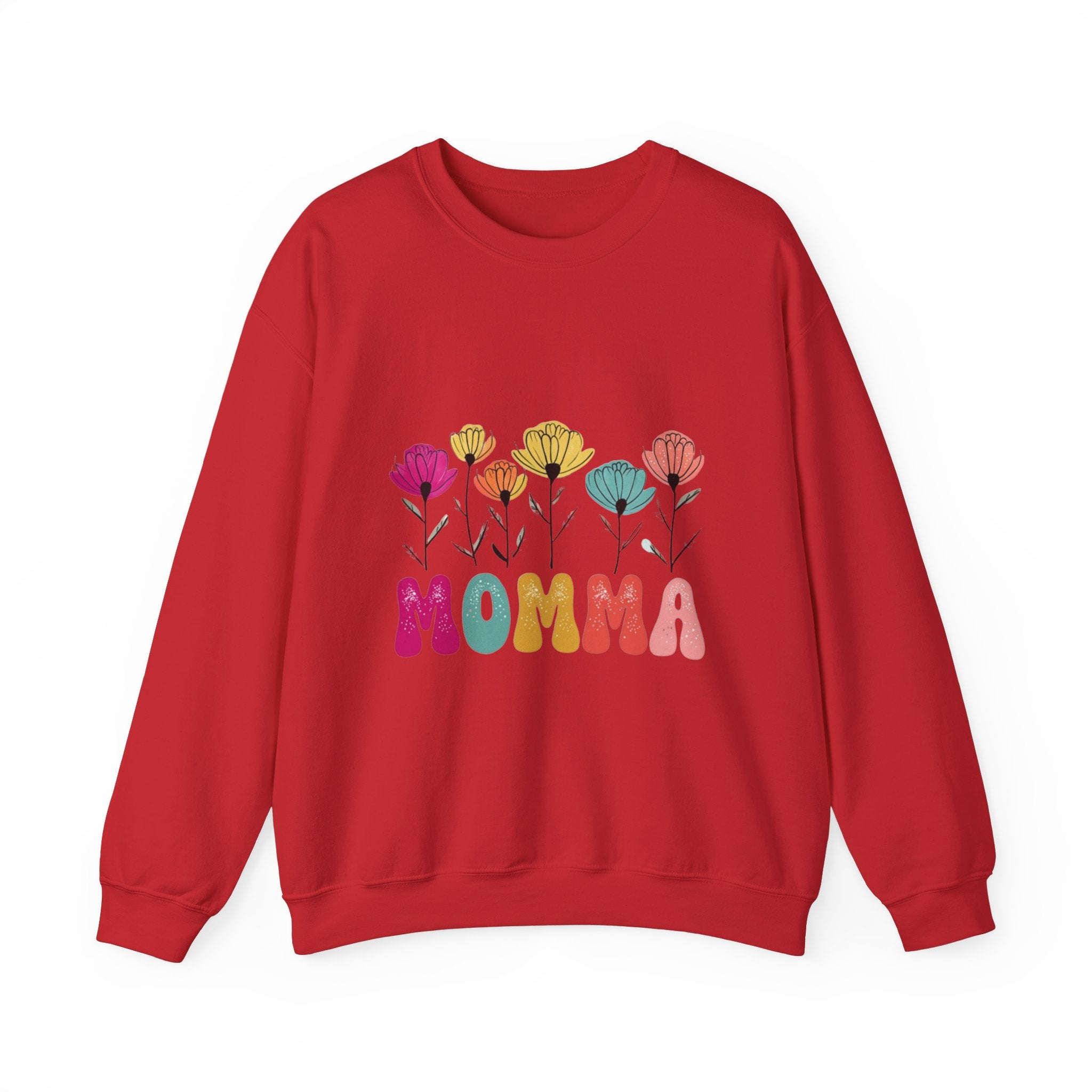 Floral Momma Crewneck Sweatshirt - Cozy Unisex Heavy Blend for Moms