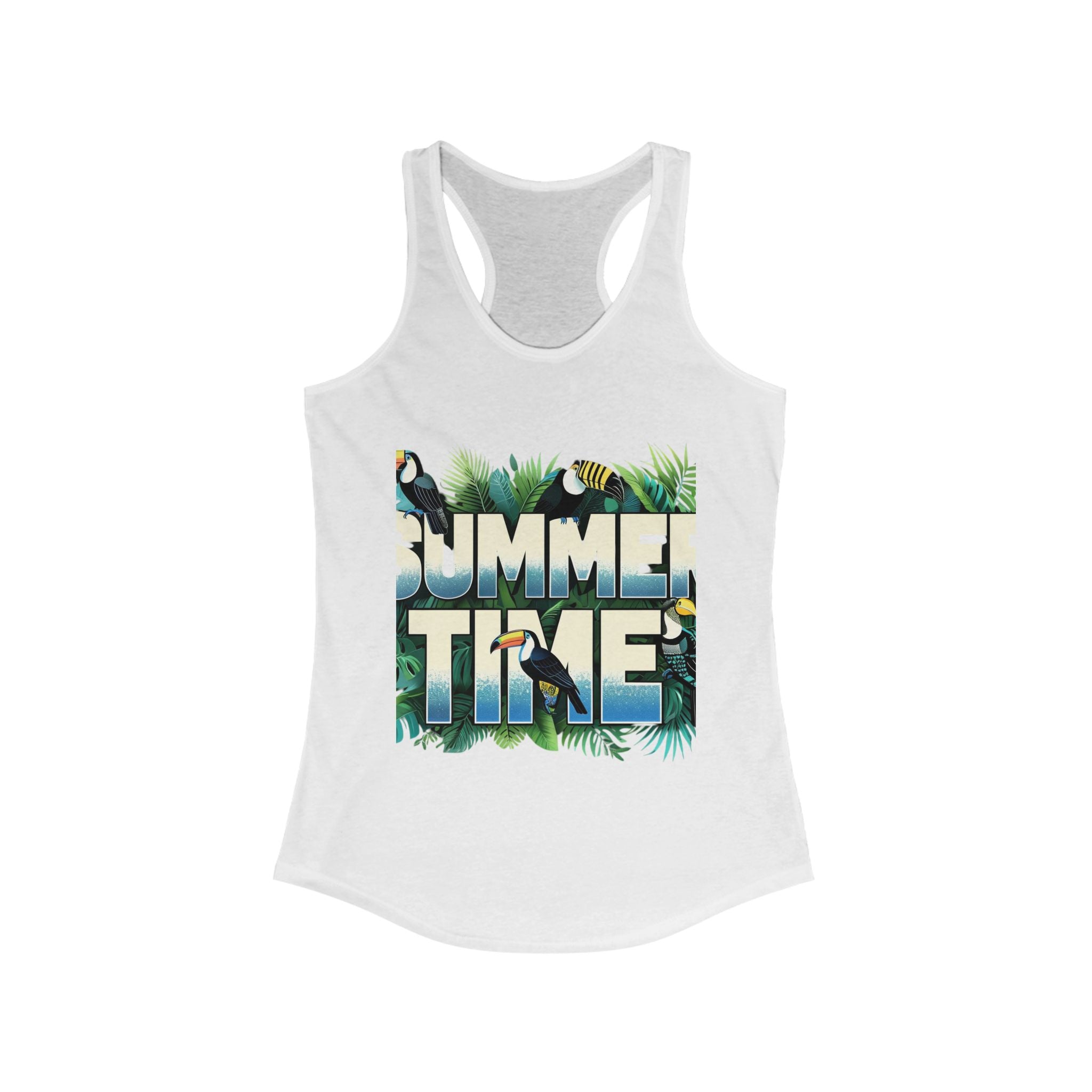 Tropical Summer Time Tank Top, Women's Beachwear Shirt, Gift for Her, Ideal