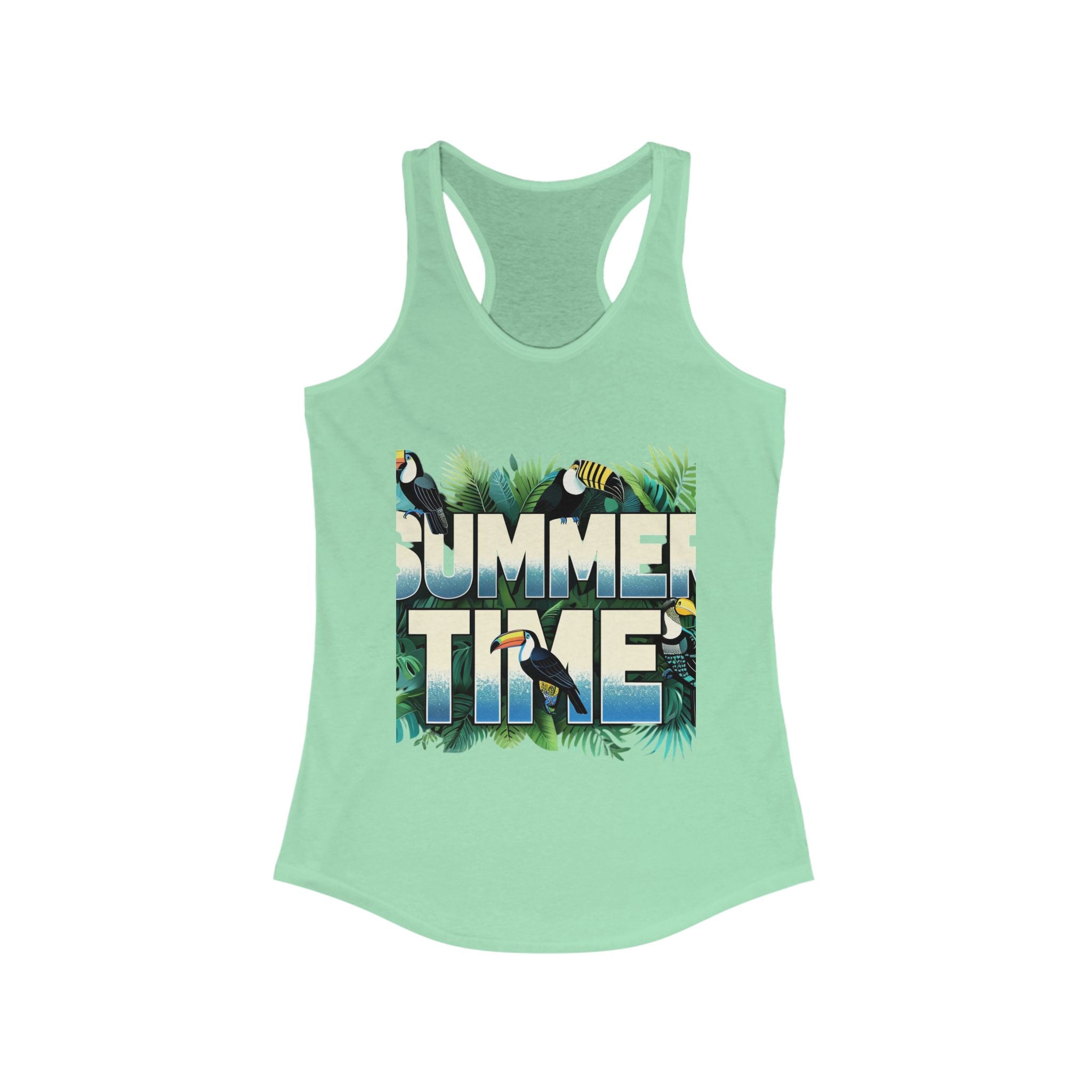 Tropical Summer Time Tank Top, Women's Beachwear Shirt, Gift for Her, Ideal
