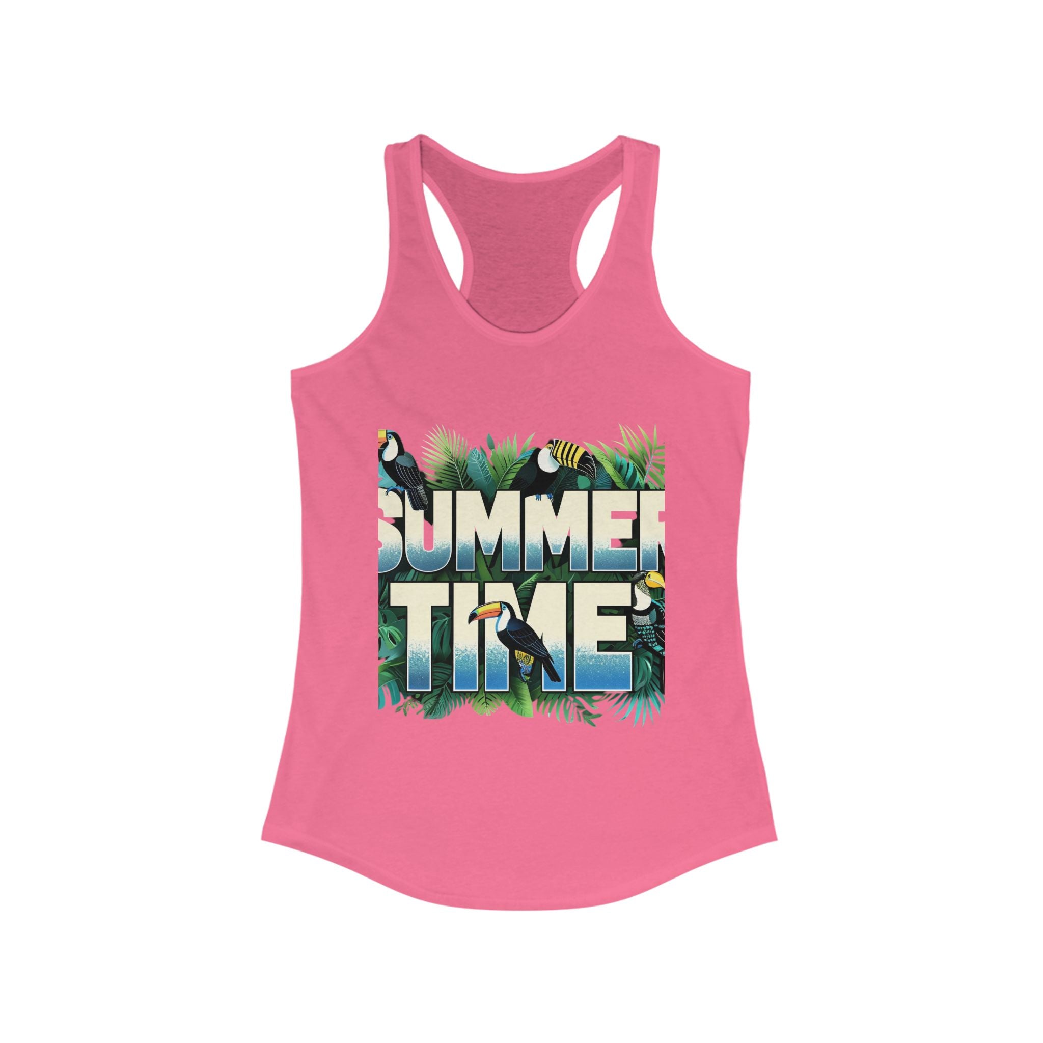 Tropical Summer Time Tank Top, Women's Beachwear Shirt, Gift for Her, Ideal