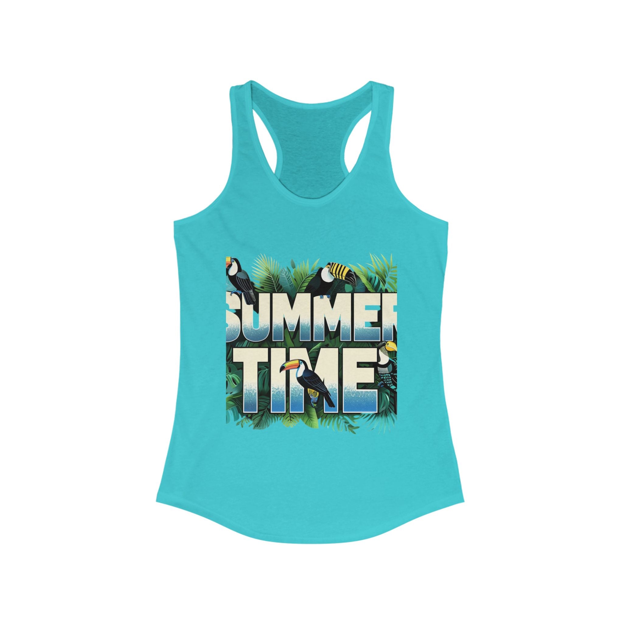 Tropical Summer Time Tank Top, Women's Beachwear Shirt, Gift for Her, Ideal