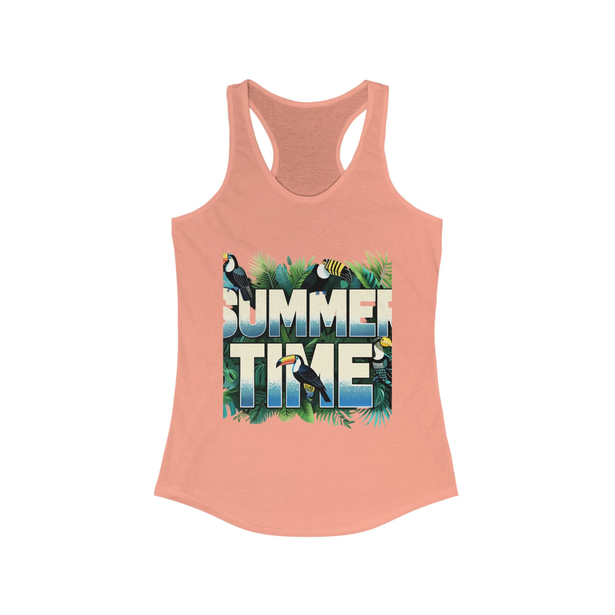 Tropical Summer Time Tank Top, Women's Beachwear Shirt, Gift for Her, Ideal