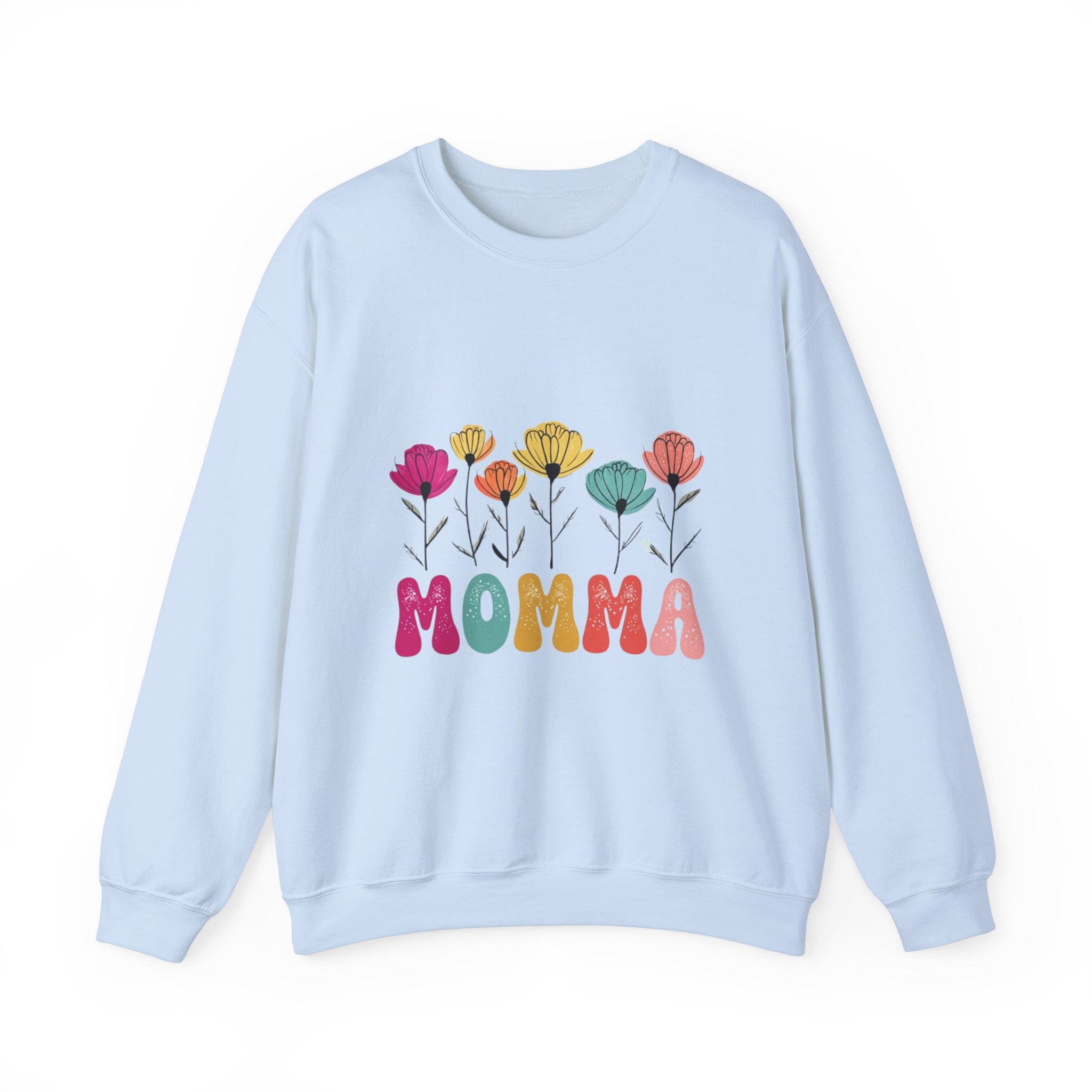 Floral Momma Crewneck Sweatshirt - Cozy Unisex Heavy Blend for Moms