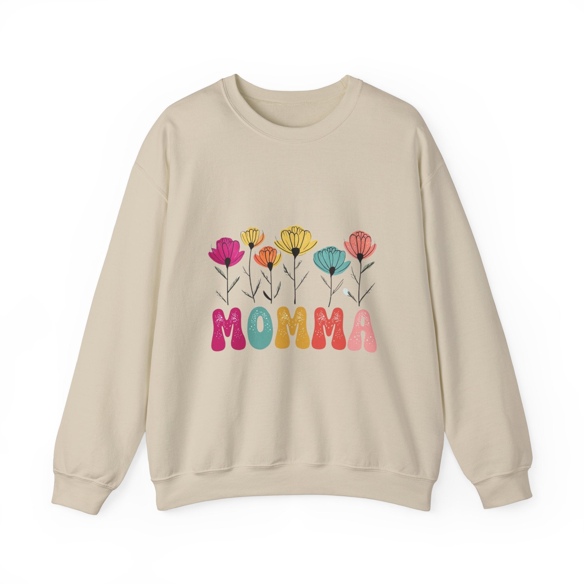 Floral Momma Crewneck Sweatshirt - Cozy Unisex Heavy Blend for Moms