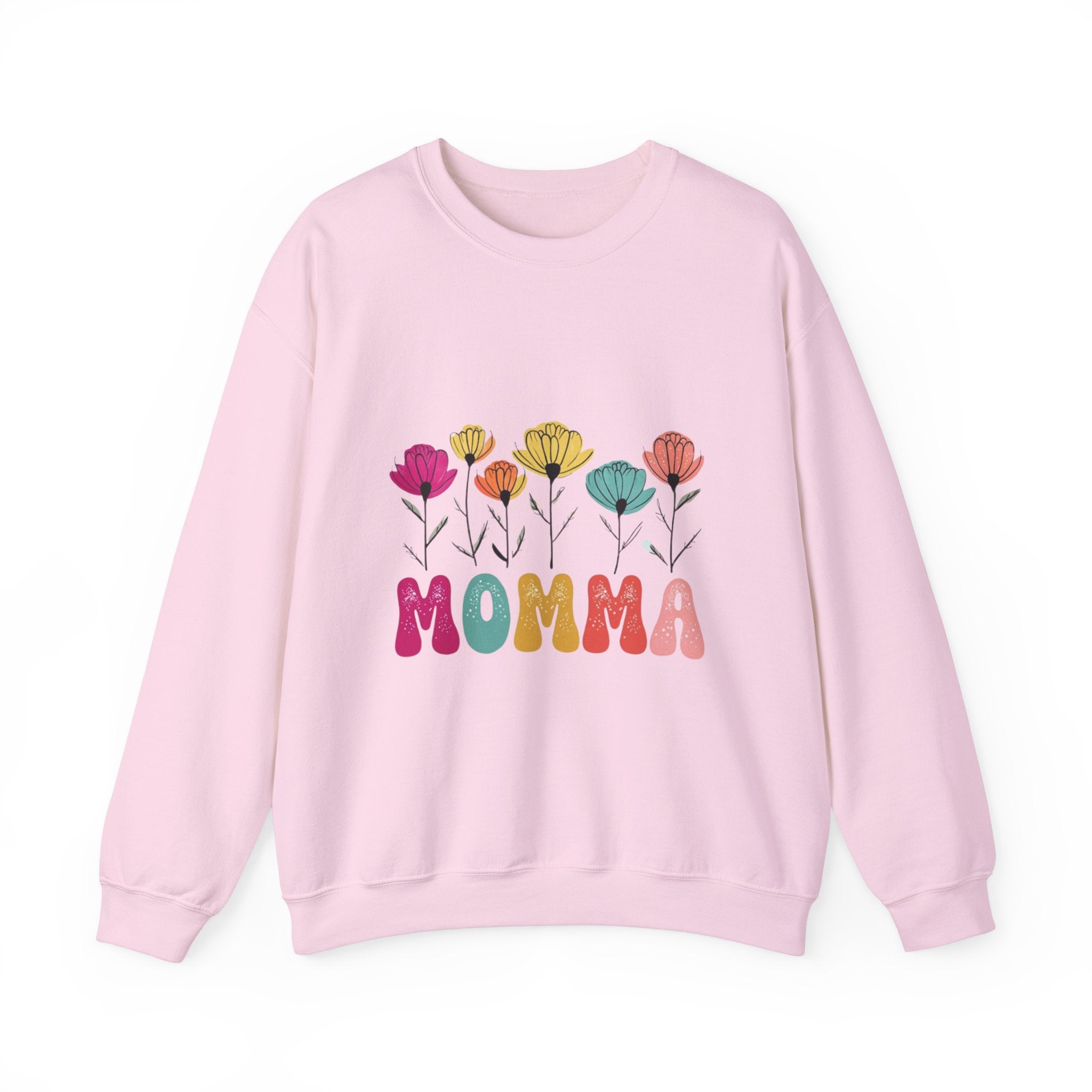 Floral Momma Crewneck Sweatshirt - Cozy Unisex Heavy Blend for Moms