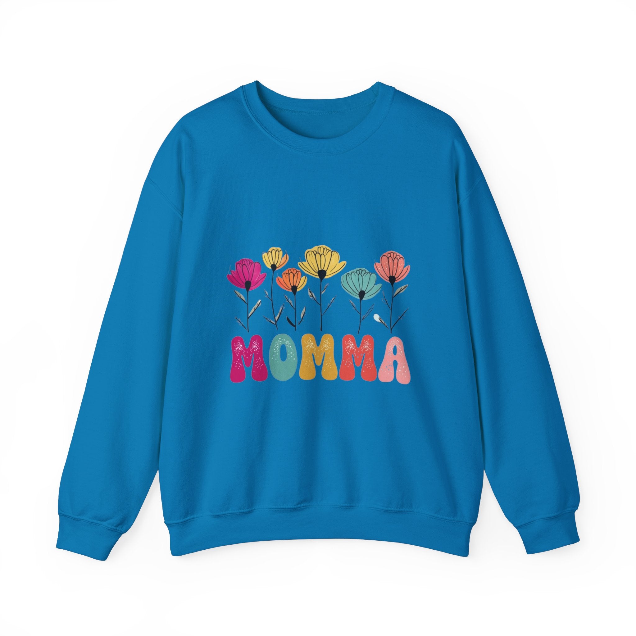 Floral Momma Crewneck Sweatshirt - Cozy Unisex Heavy Blend for Moms