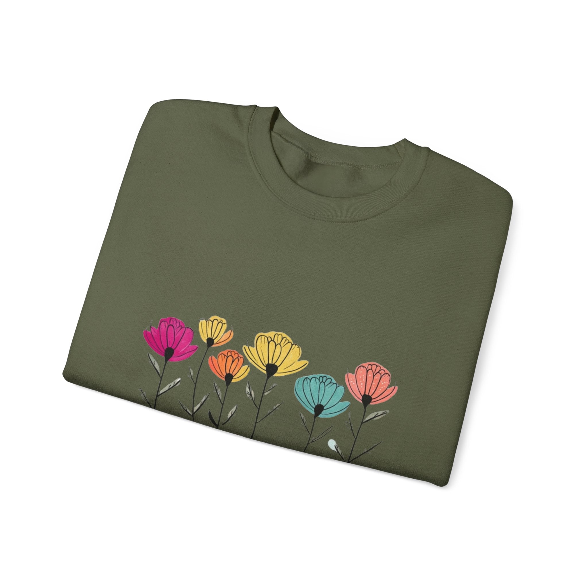 Floral Momma Crewneck Sweatshirt - Cozy Unisex Heavy Blend for Moms