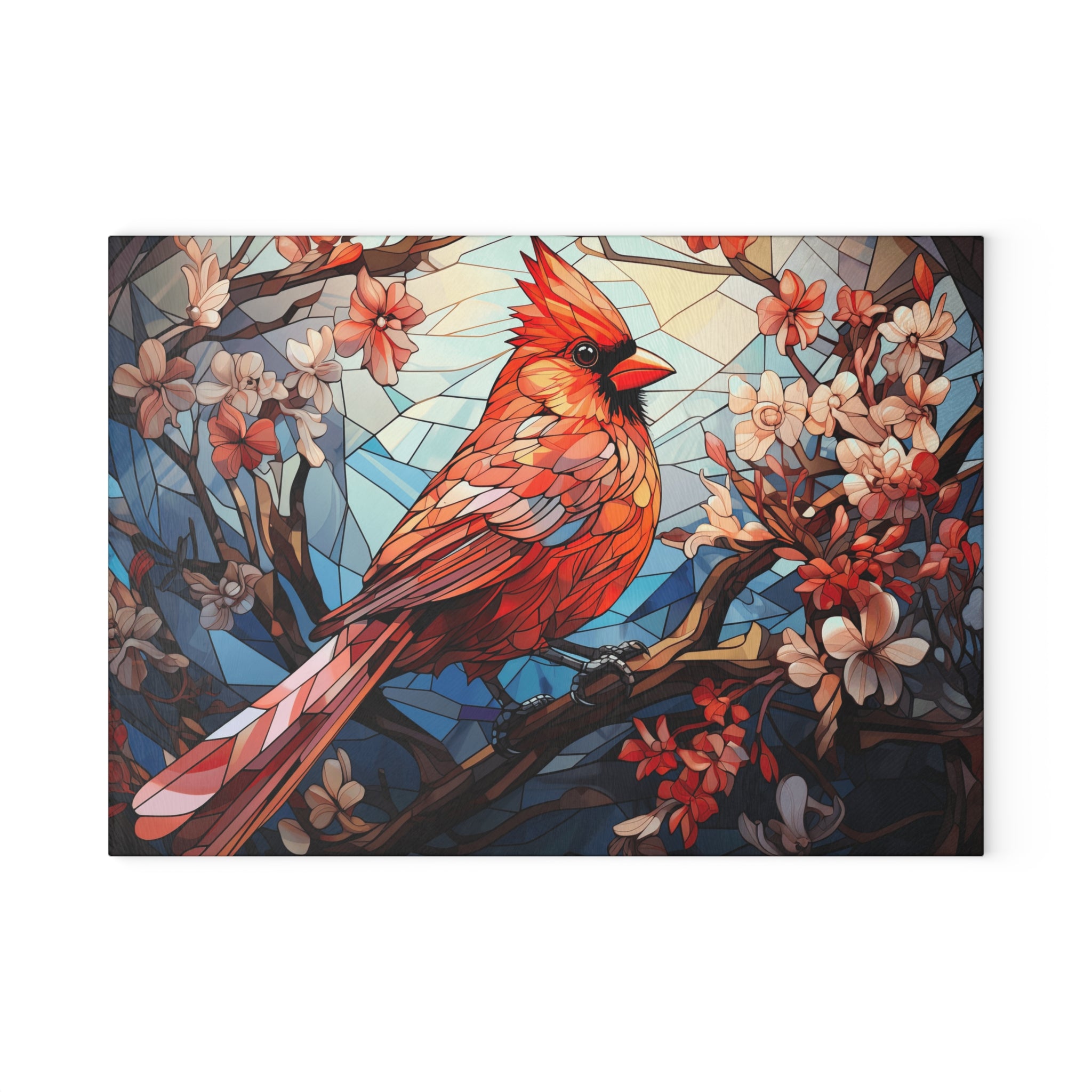 Stained Glass Cardinal Cutting Board, Kitchen Decor, Unique Gift, Home Cooking,