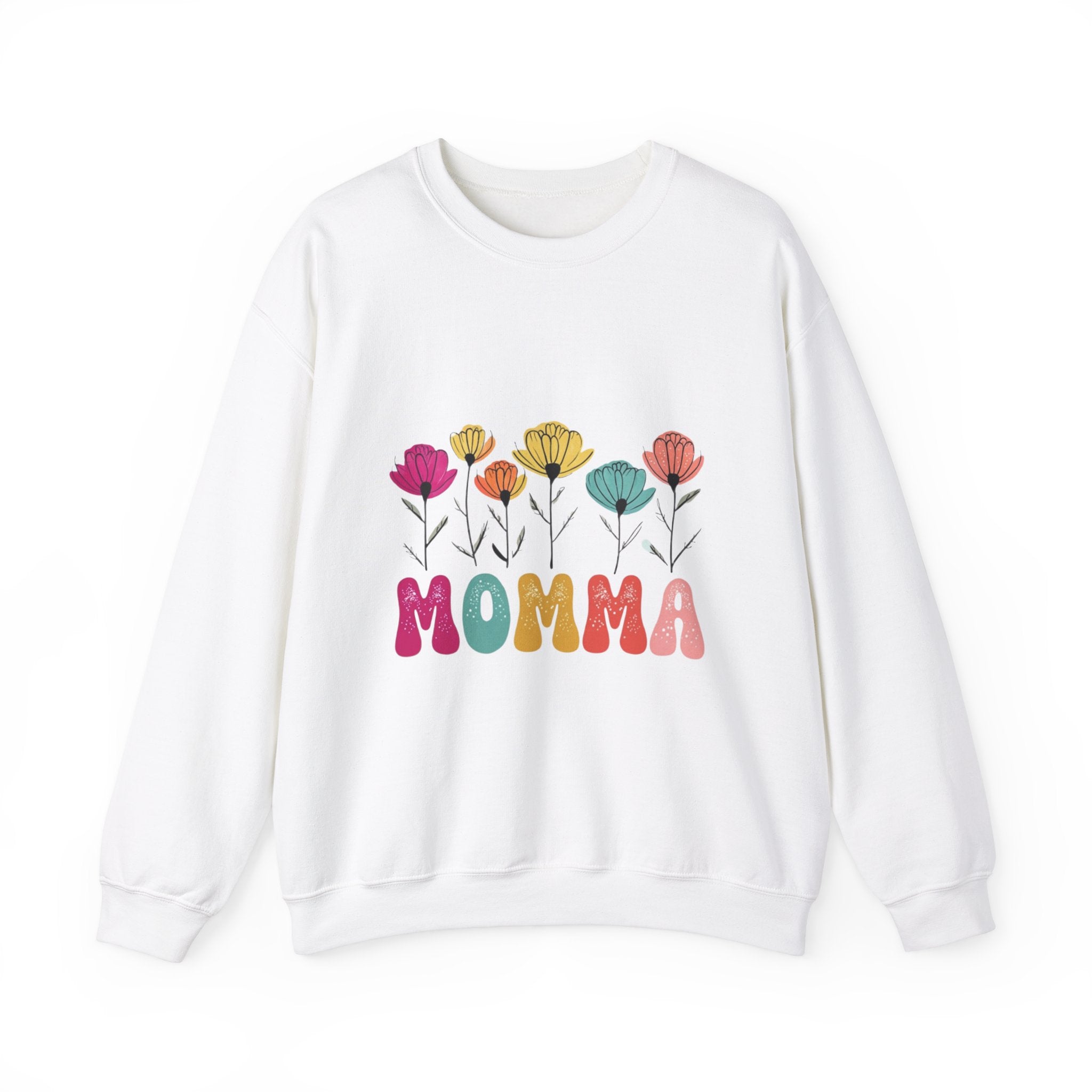 Floral Momma Crewneck Sweatshirt - Cozy Unisex Heavy Blend for Moms