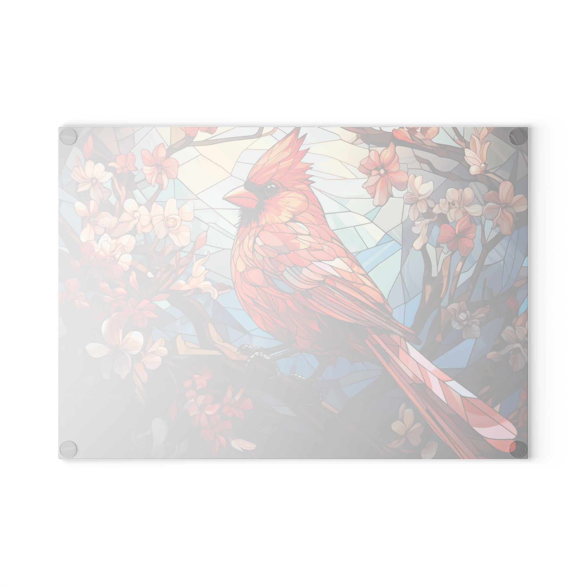 Stained Glass Cardinal Cutting Board, Kitchen Decor, Unique Gift, Home Cooking,